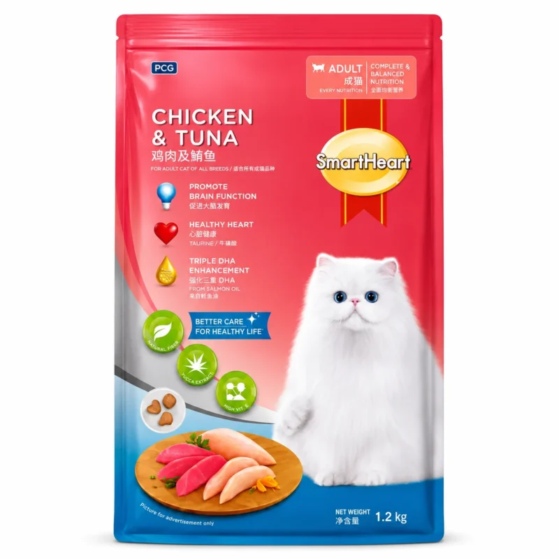 SmartHeart Adult Cat Food Chicken & Tuna 1.2kg