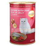 Premium SmartHeart Sardine & Crab Stick Cat Canned Food in Jelly (400g)