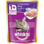 Whiskas Pouch Adult Cat Mackerel - Nutritious Meal for Cats 1+ Years 85g