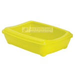 Cat Litter Tray with Removable Rim Lemon Yellow