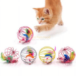 Cute Plush Cat Cage Mouse Toy