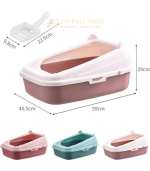 Semi Enclosed Cat Litter Box Set with Scoop