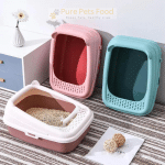 Semi Enclosed Cat Litter Box Set with Scoop