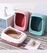 Semi Enclosed Cat Litter Box Set with Scoop