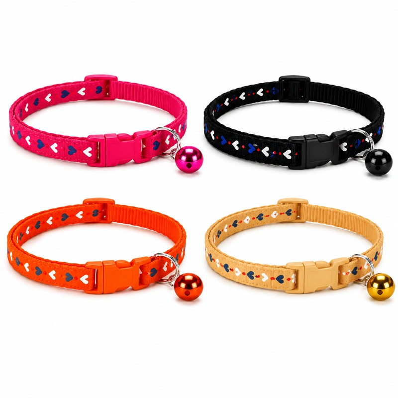 Adjustable Cat Collar with Bell Available in Multiple Colors