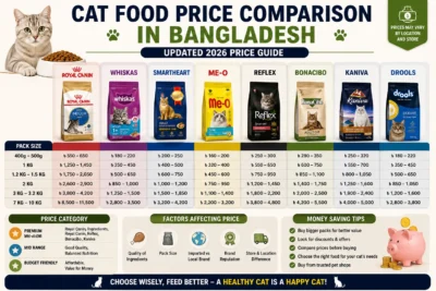 Cat Food Price Comparison Bangladesh Royal Canin Whiskas SmartHeart Me-O Reflex Bonacibo Kaniva Drools