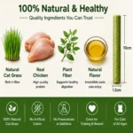 Benefits of Taipet Cat Grass Teething Stick for dental care healthy digestion hairball control and nutritious chewing