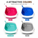 Cat litter box available in pink blue mint green and gray