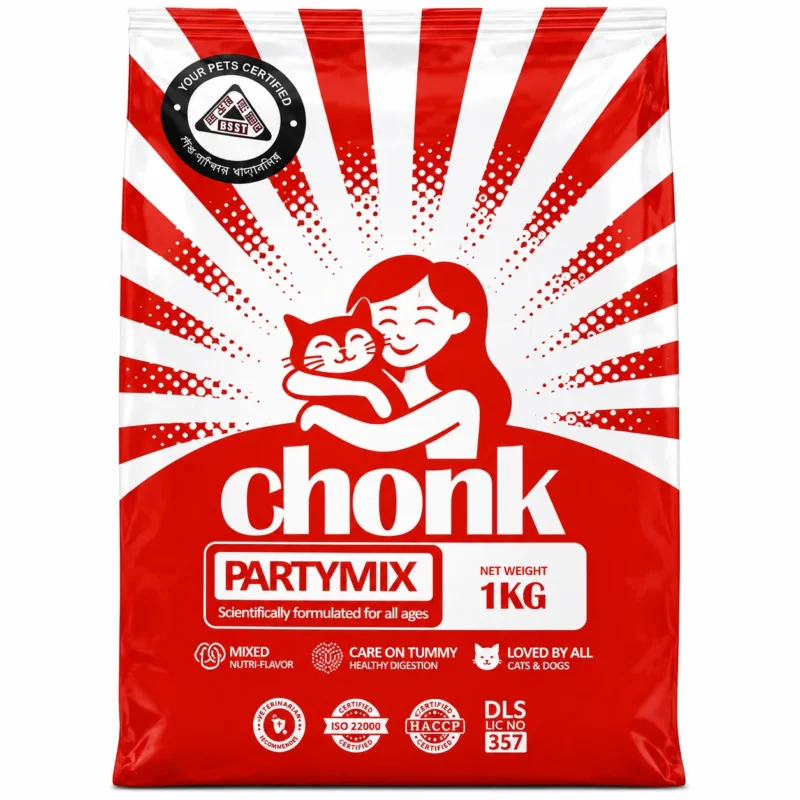 Chonk Cat Food Partymix 1kg dry food for cats of all ages in Bangladesh