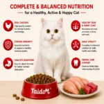 Taidom adult cat food complete and balanced nutrition with high-quality ingredients and daily health support.