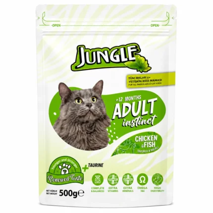 Jungle Adult Cat Food Chicken & Fish 500gm dry food for adult cats in Bangladesh