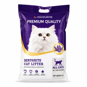 Lavender Bentonite Cat Litter 5L premium clumping cat litter with odor control and low dust formula