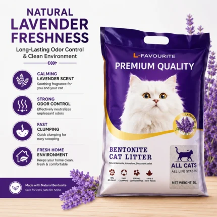 Lavender Bentonite Cat Litter odor control and fresh lavender fragrance benefits