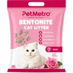 PetMetro Rose Scent Cat Litter 5L premium bentonite cat litter with strong clumping and odor control