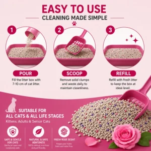 How to use PetMetro Rose Scent Cat Litter 5L in a litter box