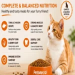 Benefits of PetMetro Pet's Choice Tuna and Chicken Cat Food for healthy skin digestion immunity and strong muscles