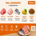 Real tuna chicken fish oil vitamins and minerals in PetMetro Pet's Choice Cat Food