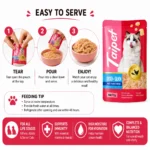 Premium chicken and salmon ingredients used in Taipet wet cat food