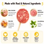 Real chicken egg and natural ingredients used in Taipet cat lollipop treats