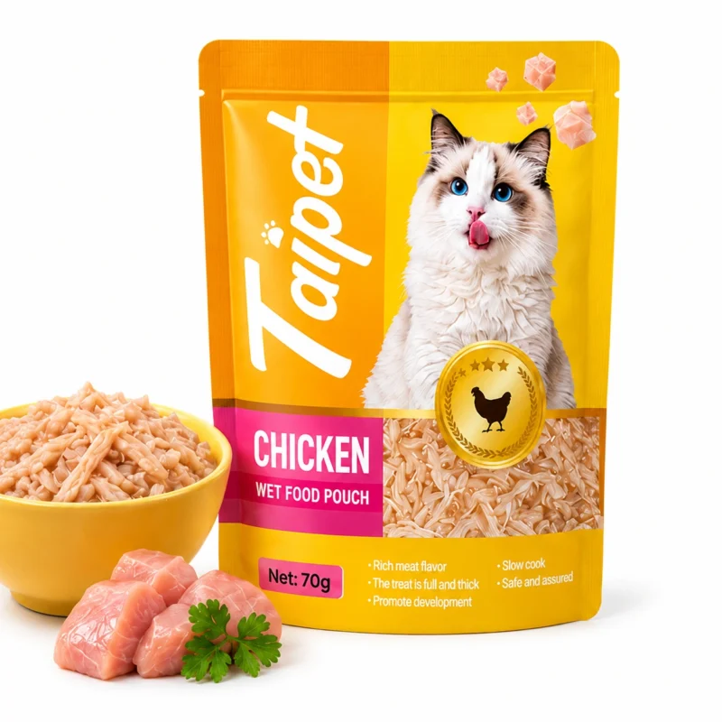 Taipet Chicken Wet Food Pouch for cats with real chicken and high moisture nutrition