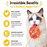 Benefits of Taipet Chicken and Egg cat lollipop treat for immunity digestion and overall health
