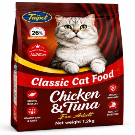 Taipet Classic Cat Food Chicken and Tuna for Adult Cats 1.2kg