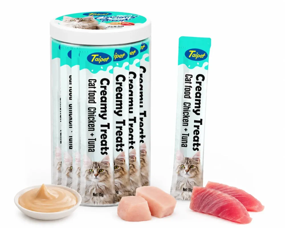 Taipet Creamy Cat Treat Box Chicken and Tuna Flavor 25 pcs Premium Creamy Cat Snack