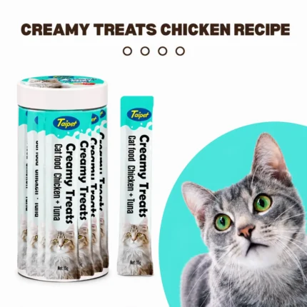 Taipet Creamy Cat Treat Chicken and Tuna Flavor 25 Pcs Box for Cats