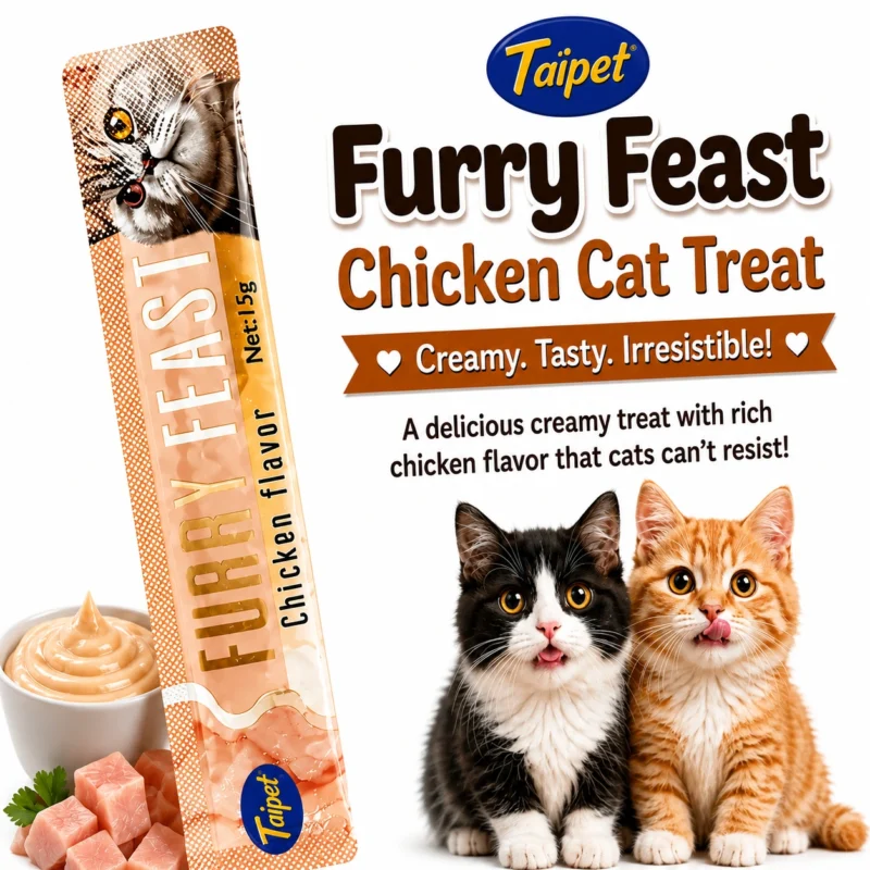 Taipet Furry Feast Chicken Cat Treat creamy chicken flavored cat snack