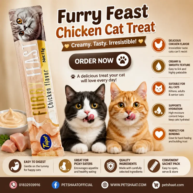 Taipet Furry Feast Chicken Flavor Creamy Cat Treat for cats in Bangladesh