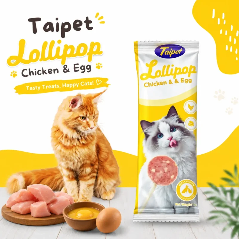 Taipet Lollipop Chicken and Egg cat treat protein rich snack for cats