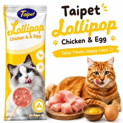 Taipet Lollipop Chicken and Egg cat treat with real chicken and egg for cats