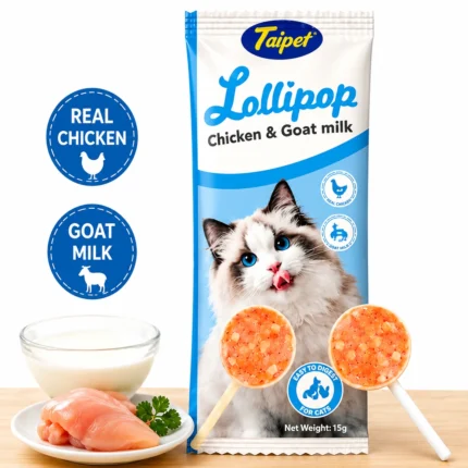 Taipet Lollipop Chicken and Goat Milk Cat Treat 15g for Cats