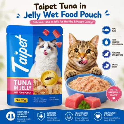 Taipet Tuna in Jelly Wet Food Pouch for adult cats and kittens in Bangladesh
