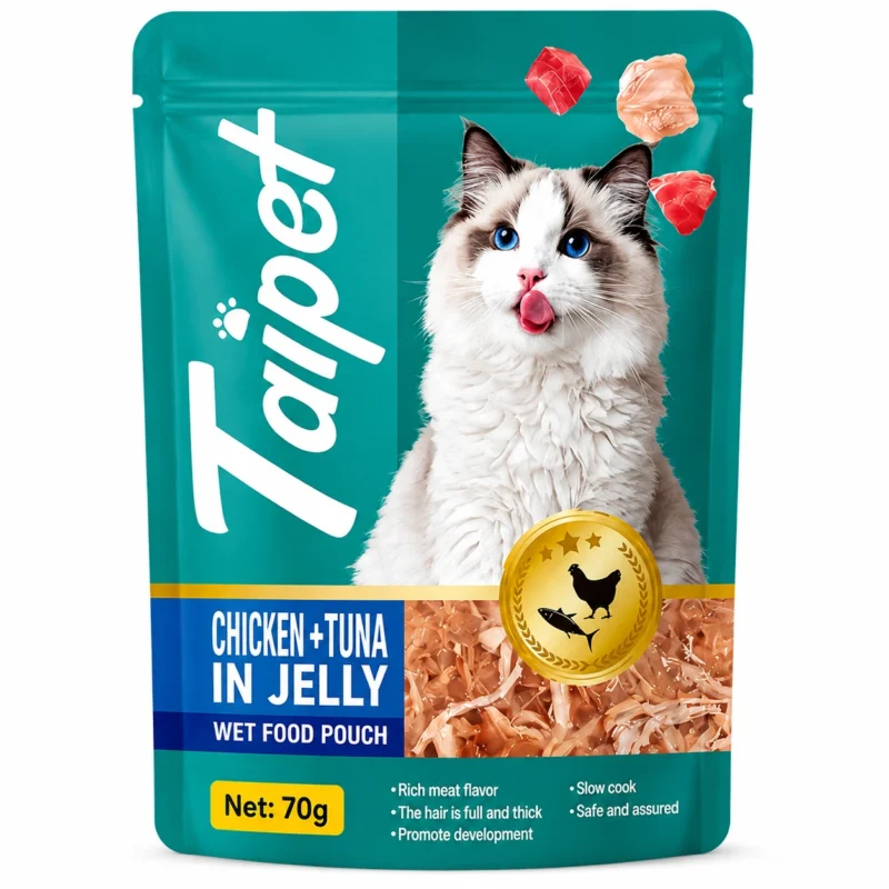 Taipet Chicken and Tuna in Jelly wet cat food pouch 70g