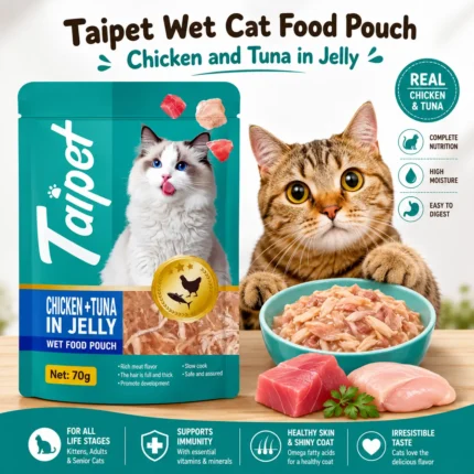 Taipet Wet Cat Food Pouch Chicken and Tuna premium wet cat food in Bangladesh