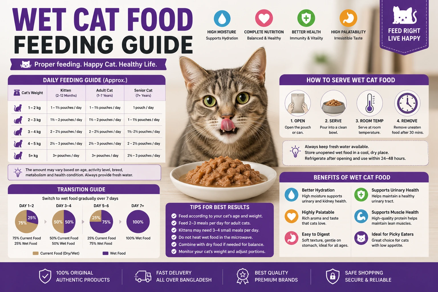 Wet Cat Food Feeding Guide for Cats