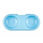 Blue Double Food Bowl for Cat with two separate bowls