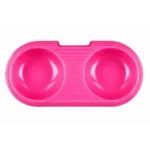 Pink Double Food Bowl for Cat with two separate compartments