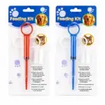 Feeding Kit for Dogs and Cats red and blue color options with packaging