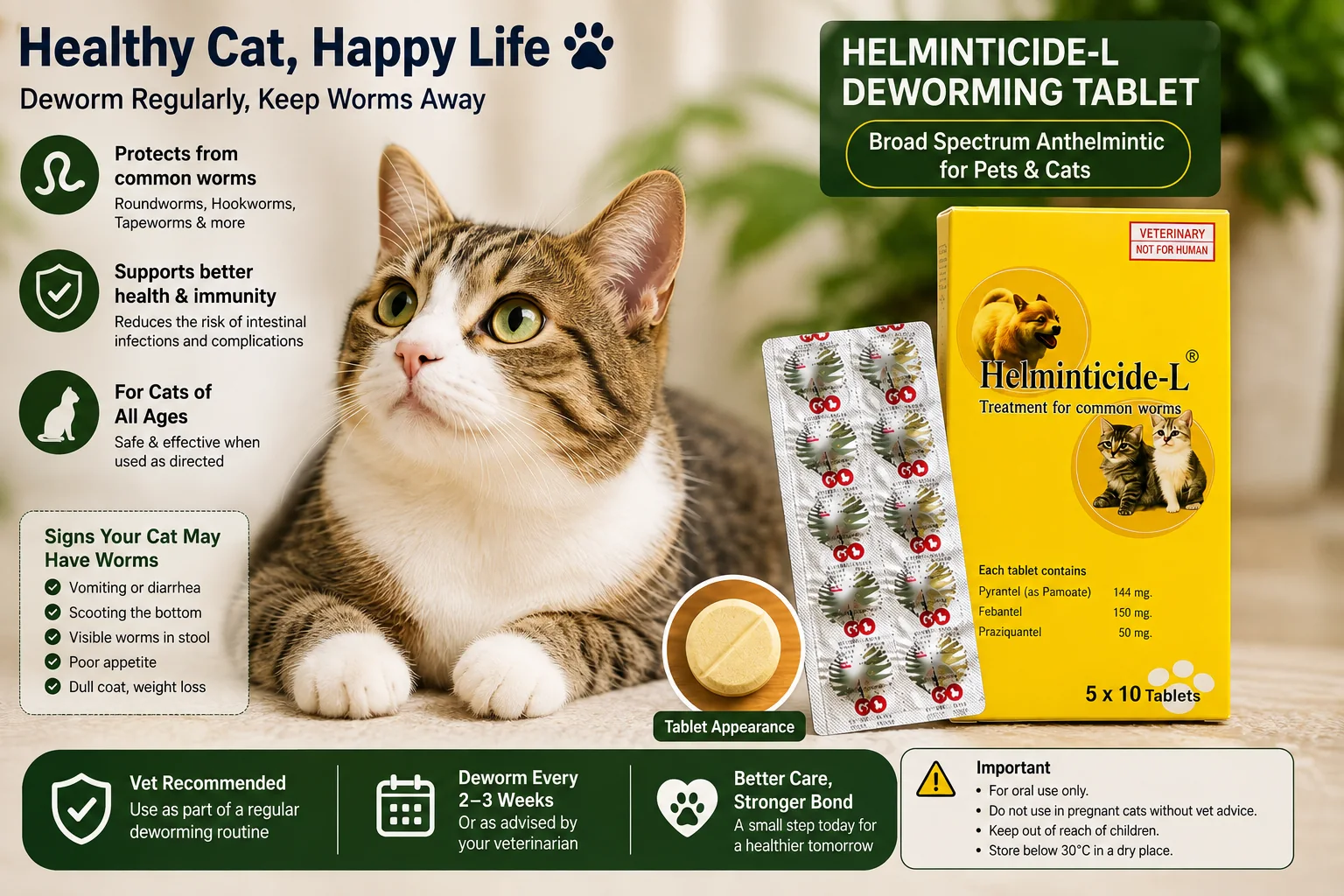 Helminticide-L cat deworming safety and precautions guide