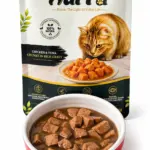 Nurra Chicken and Tuna Chunks in Rich Gravy 85g wet cat food pouch with bowl